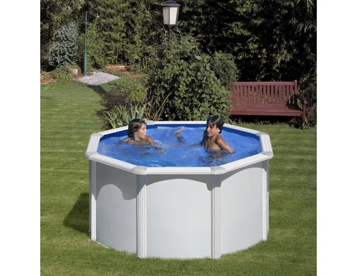 Swimming Pool Gre Fidji Circular Steel Sheet White