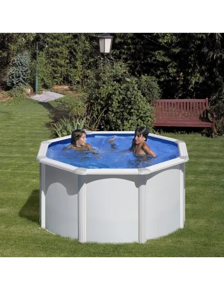 Swimming Pool Gre Fidji Circular Steel Sheet White