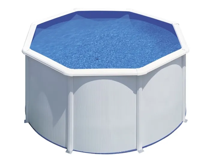 Swimming Pool Gre Fidji Circular Steel Sheet White