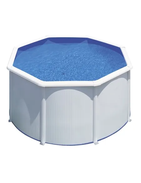 Swimming Pool Gre Fidji Circular Steel Sheet White