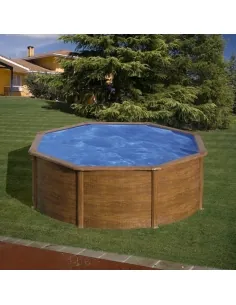 Detachable Swimming Pool Gre Pacific Circular Wood Imitation