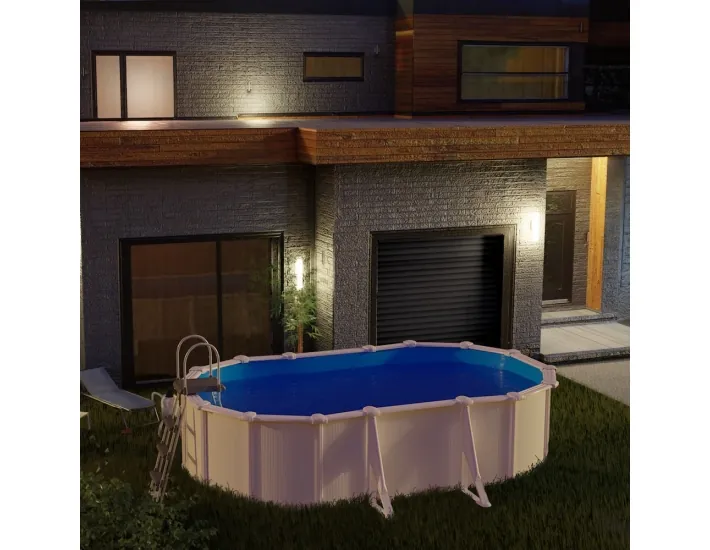 Swimming Pool Gre Fidji Oval Steel Sheet White