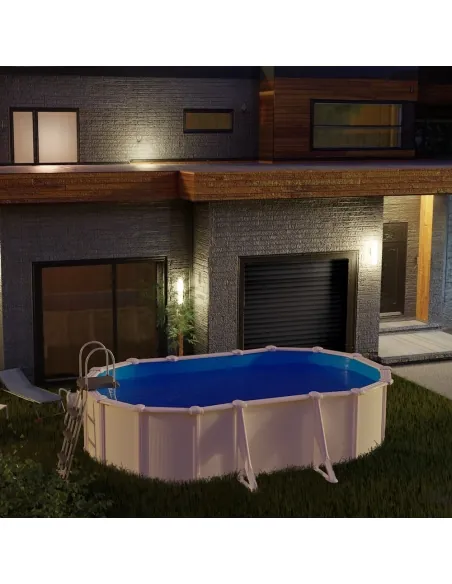 Swimming Pool Gre Fidji Oval Steel Sheet White