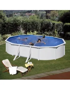 Swimming Pool Gre Fidji Oval Steel Sheet White