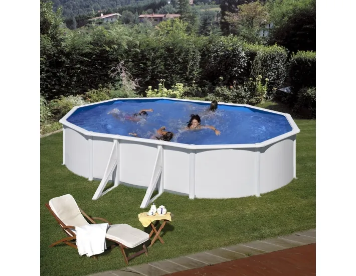 Swimming Pool Gre Fidji Oval Steel Sheet White