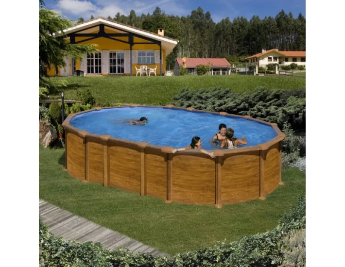 Zwembad Gre Amazonia Ovaal Hout Imitatie