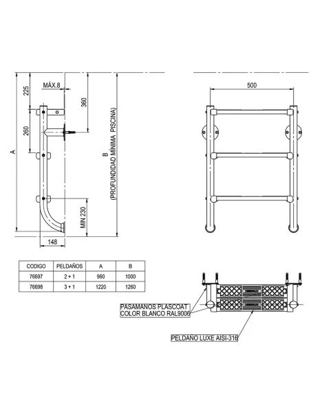 Plascoat AstralPool split ladder