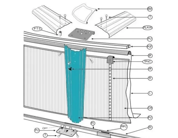 10 Vertical Profiles 12x129,5 cm Round Swimming...