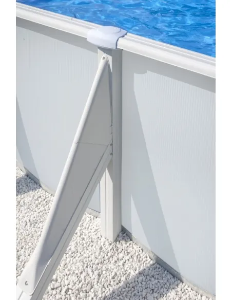 Detachable Swimming Pool Gre Atlantis Oval Steel Sheet White