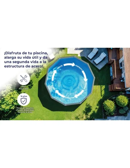 Swimming Pool Gre Bora Bora Circular Steel Sheet White