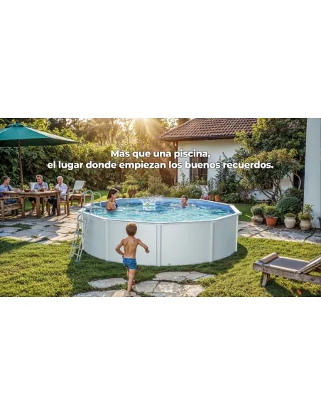 Swimming Pool Gre Bora Bora Circular Steel Sheet White