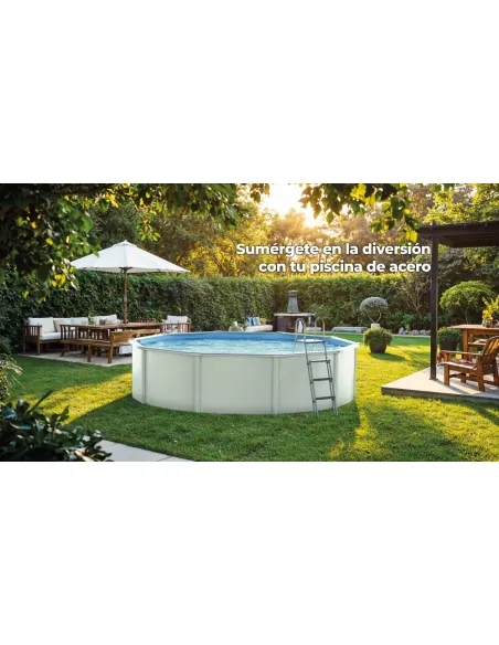 Swimming Pool Gre Bora Bora Circular Steel Sheet White