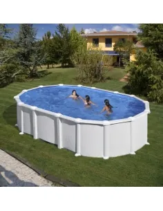 Swimming Pool Gre Haiti Oval Steel Sheet White