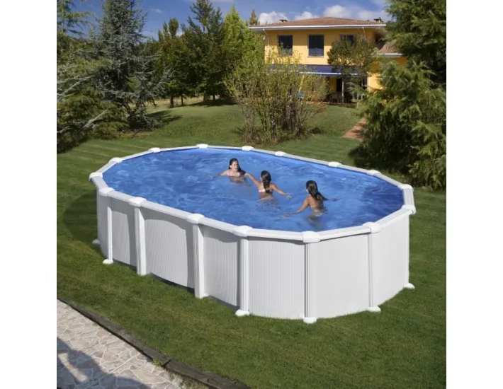 Swimming Pool Gre Haiti Oval Steel Sheet White
