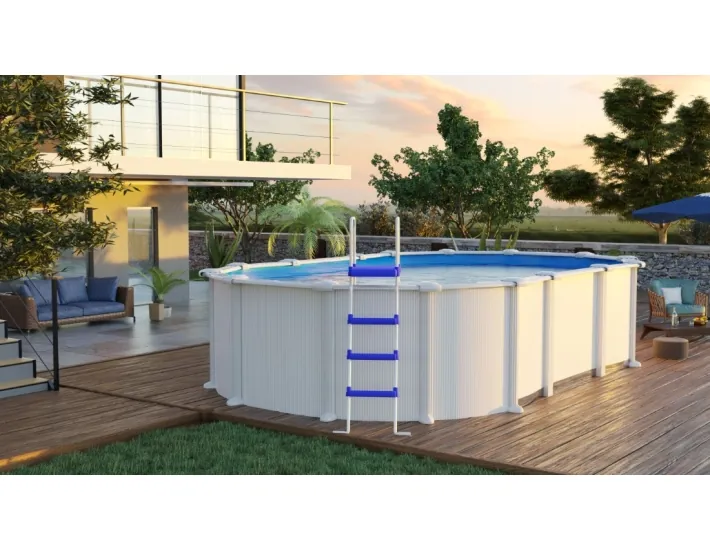 Swimming Pool Gre Haiti Oval Steel Sheet White