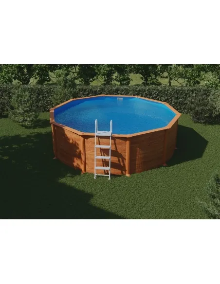 Detachable Swimming Pool Gre Mauritius Circular Wood Imitation